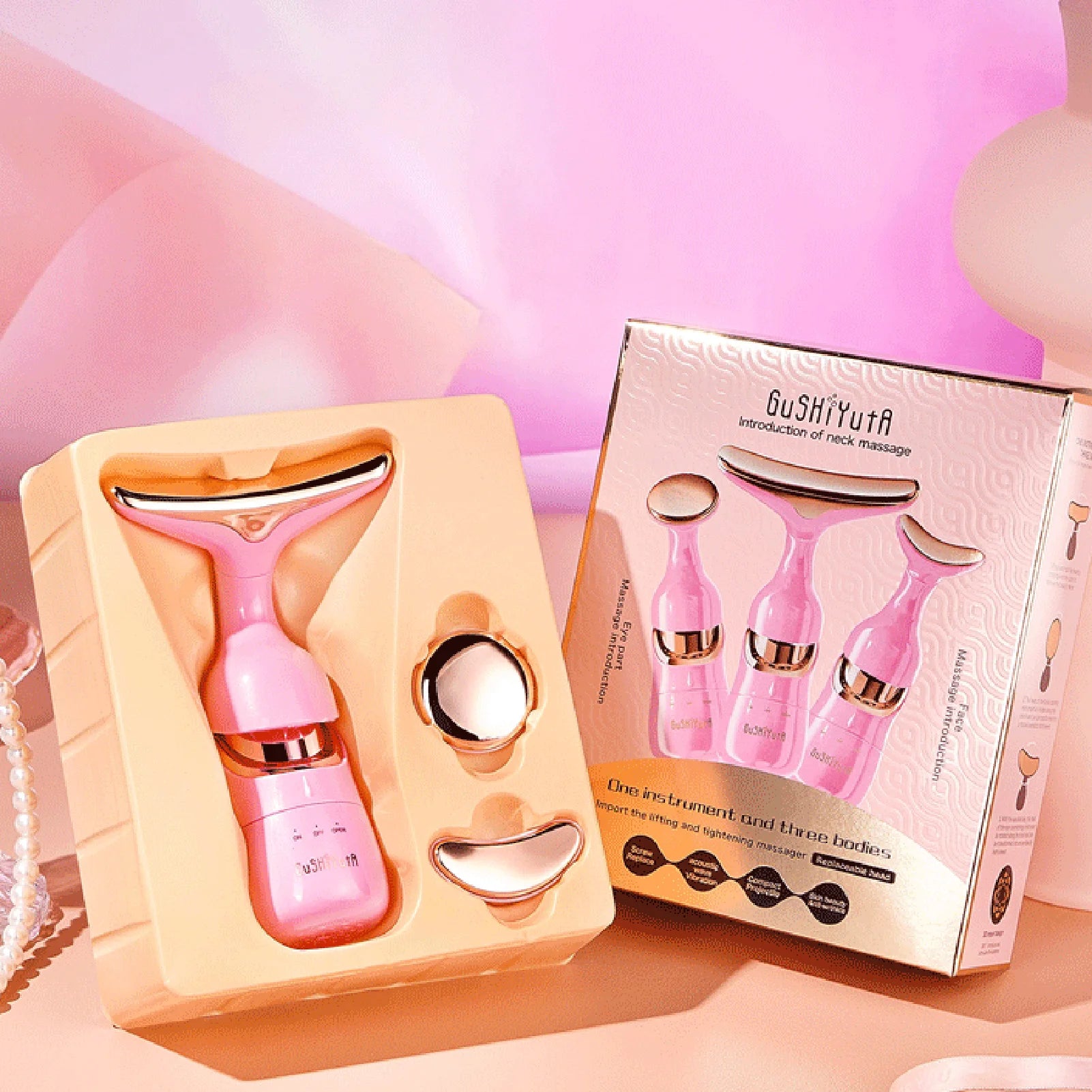 3 en 1 soins de la peau dispositif de levage raffermissant du visage cou Massage des yeux du visage plus mince Anti-âge soins de la peau outil de sculpture du visage