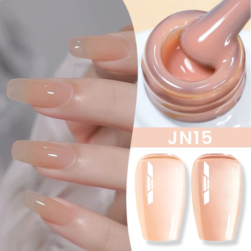 BORN PRETTYvernis à Ongles Gel, Semi Transparent, Soak Off UV LED, Vernis à Ongles Nude, N64.Gel Varjuvening,Art des ongles, 50 Couleurs, 10ml
