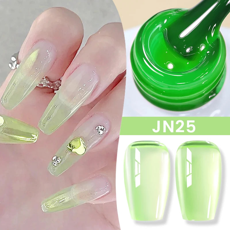 BORN PRETTYvernis à Ongles Gel, Semi Transparent, Soak Off UV LED, Vernis à Ongles Nude, N64.Gel Varjuvening,Art des ongles, 50 Couleurs, 10ml