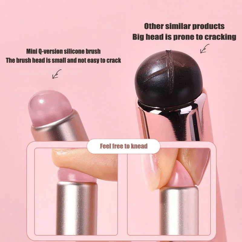 1Pcs Nail Art Silicone Applicateur Stick Brush Rouge à lèvres Poudre Poussière Stylo d’application pour effet dégradé Smudge Maquillage Outil de manucure