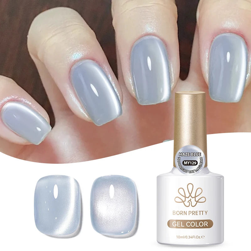 BORN PRETTY 10ml Gold Water Light Cat Magnetic Gel Polish Spaking Glitter Crystal Black Soak Off UV LED Vernis Manucure