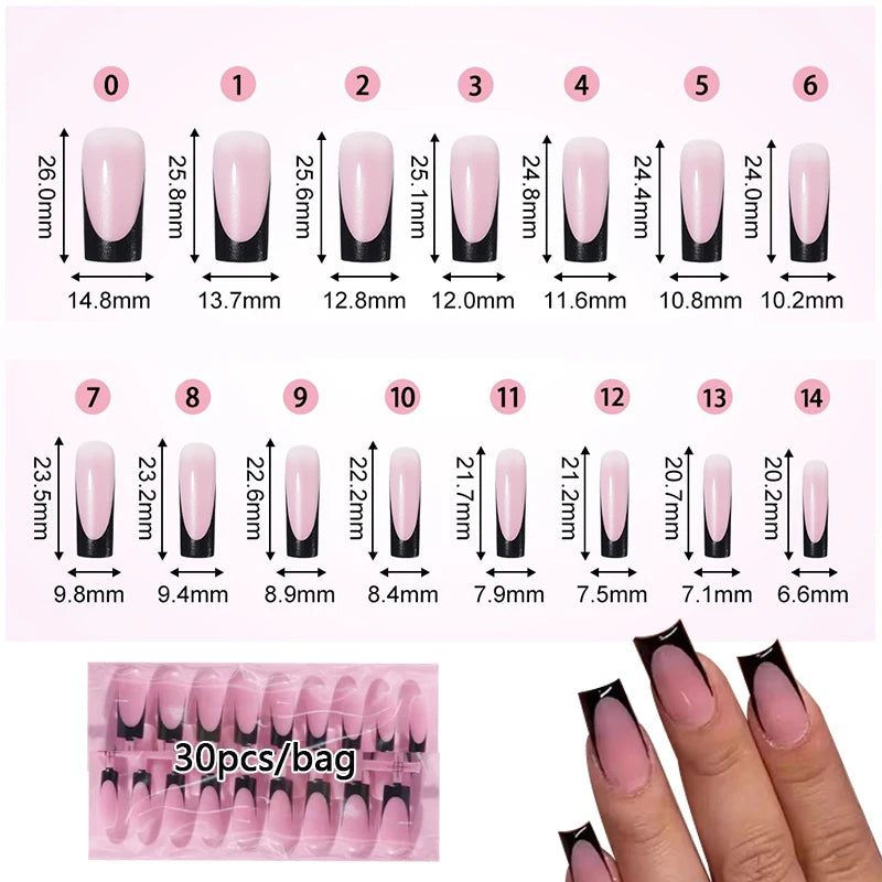30pcs Pointes d’ongles d’orteil carré Été Dégradé Faux orteils Ongles Portable Short Ensemble D’Ongles De Pieds Carrés Appuyez Sur L’Ongle