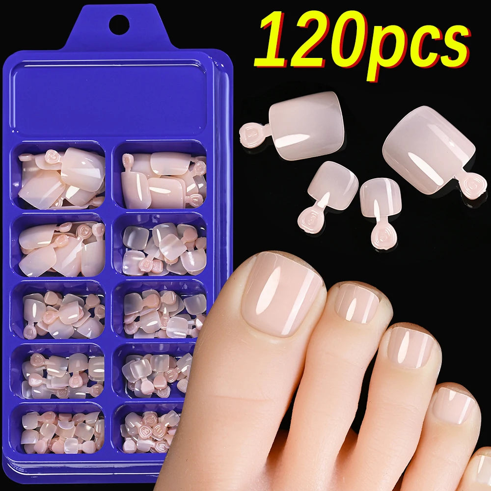 Ongles d’orteils Hotpress     Ongles carrés                  Couverture complète Faux ongles       Conseils pour l’été                 Pointe d’ongle Extension 120 pcs divers couleurs