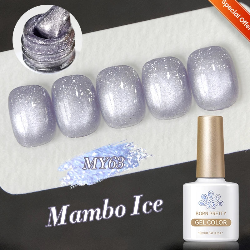 BORN PRETTY 10ml Gold Water Light Cat Magnetic Gel Polish Spaking Glitter Crystal Black Soak Off UV LED Vernis Manucure