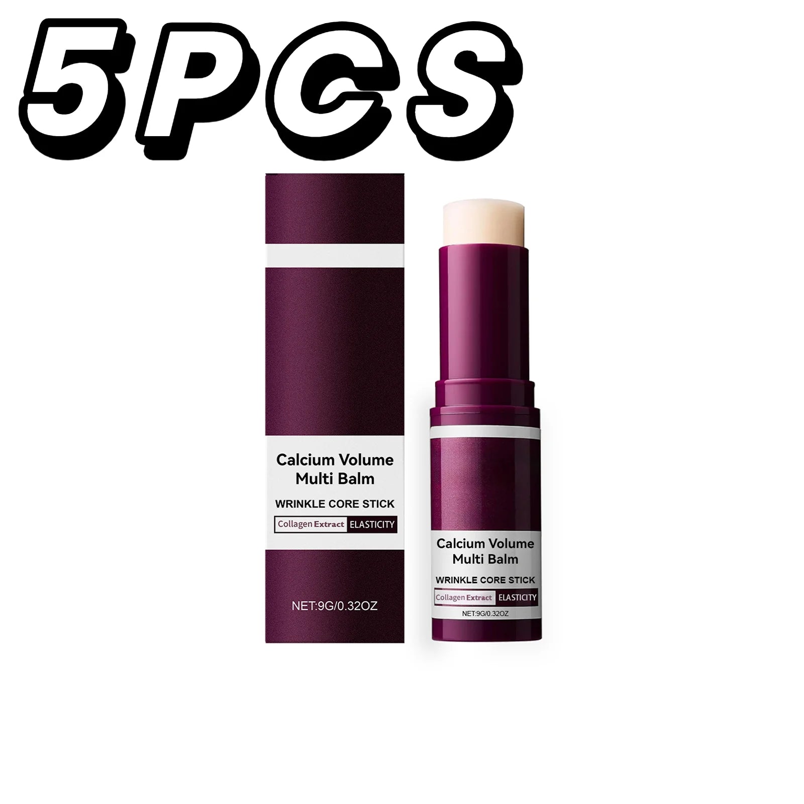 Baume Multi-Usages au Calcium Hydratant Anti-Âge Atténue les Rides Raffermissant Éclaircissant Nourrissant au Collagène Stick Hydratant