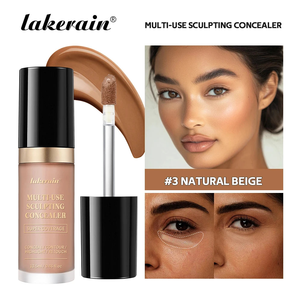 Lakerain – correcteur imperméable, 5 couleurs, fond de teint mat, haute couverture, contrôle de l'huile, pour cicatrices d'acné et cernes, cosmétiques
