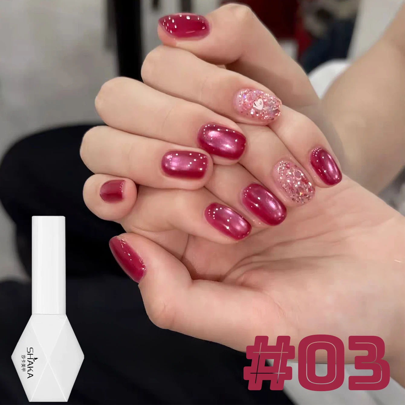 Vernis à ongles 60 variantes                          WS 10ML Sunlight Cat Eye Gel Blanchiment Vin Rouge Couleur Lumière Coucher de soleil Glow Cat Eye Glass Beads Nail Atr