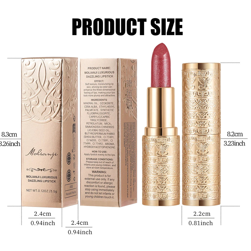 Rouge à lèvres brillant, formule longue durée, couleurs vives, facile à appliquer, adapté aux débutants, créant un maquillage incroyable pour les lèvres