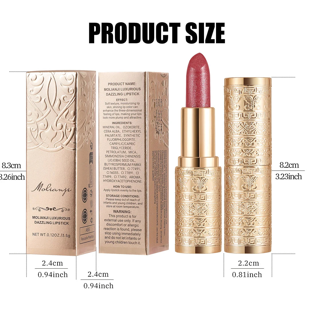 Rouge à lèvres brillant, formule longue durée, couleurs vives, facile à appliquer, adapté aux débutants, créant un maquillage incroyable pour les lèvres