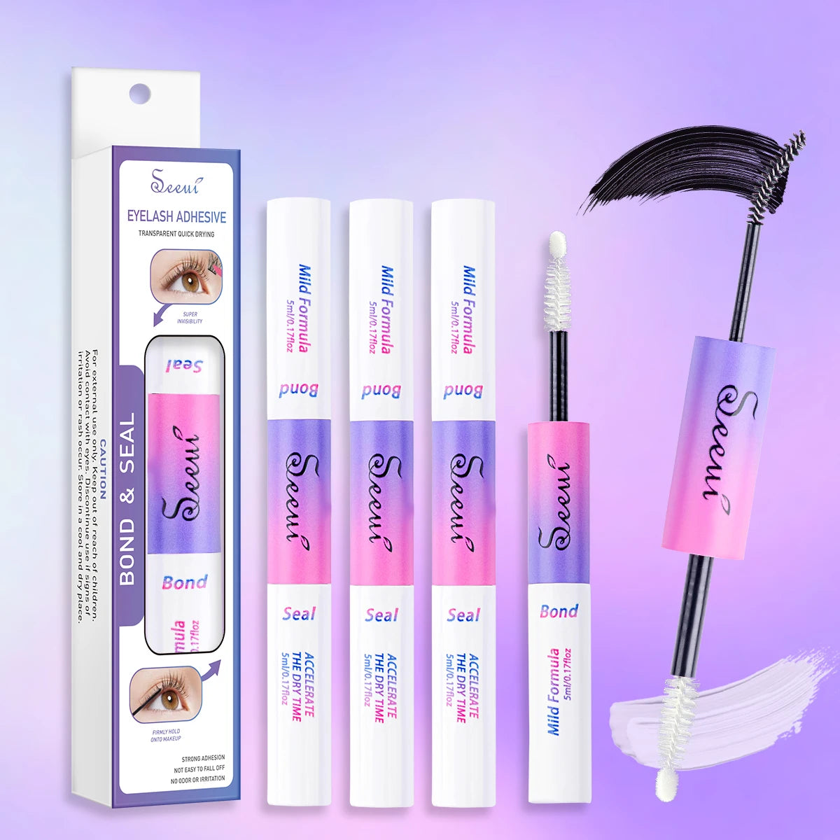 Colle et joint pour cils, pour grappes de cils, colle fixe forte, colle durable, outil d'extension de cils