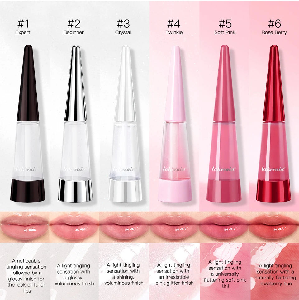 Lakerain lèvres plus dodues hydratation profonde nutrition longue durée haute brillance brillant finition volumineuse liquide hydratant pour les lèvres