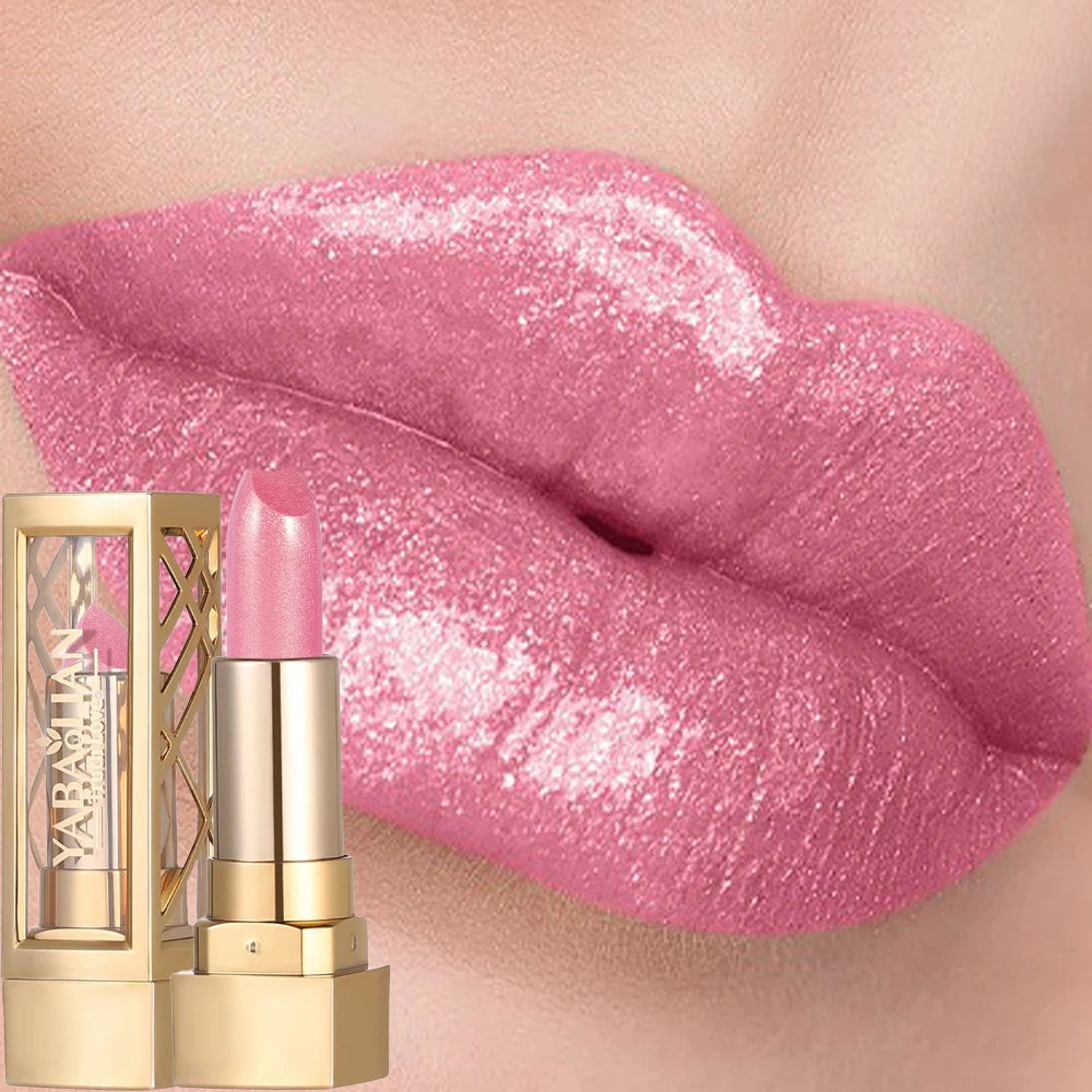 Luxueux rouge à lèvres creux mat nacré paillettes velours rouge à lèvres brillant nu rouge imperméable à l’eau solide brillant à lèvres maquillage