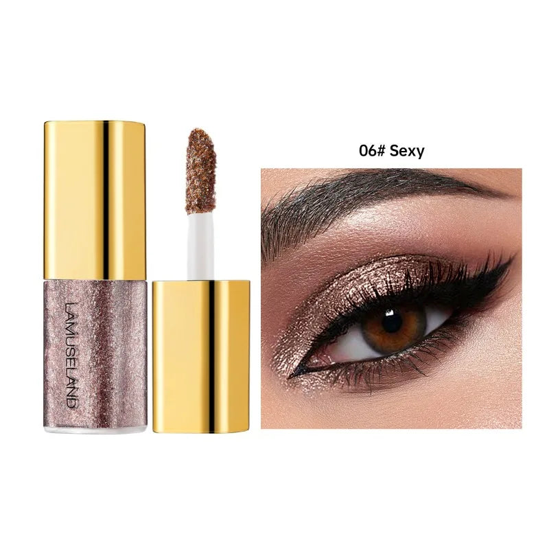 Fard à paupières liquide nacré, 8 couleurs, scintillant fin, scintillant, haute brillance, maquillage longue durée et résistant aux taches