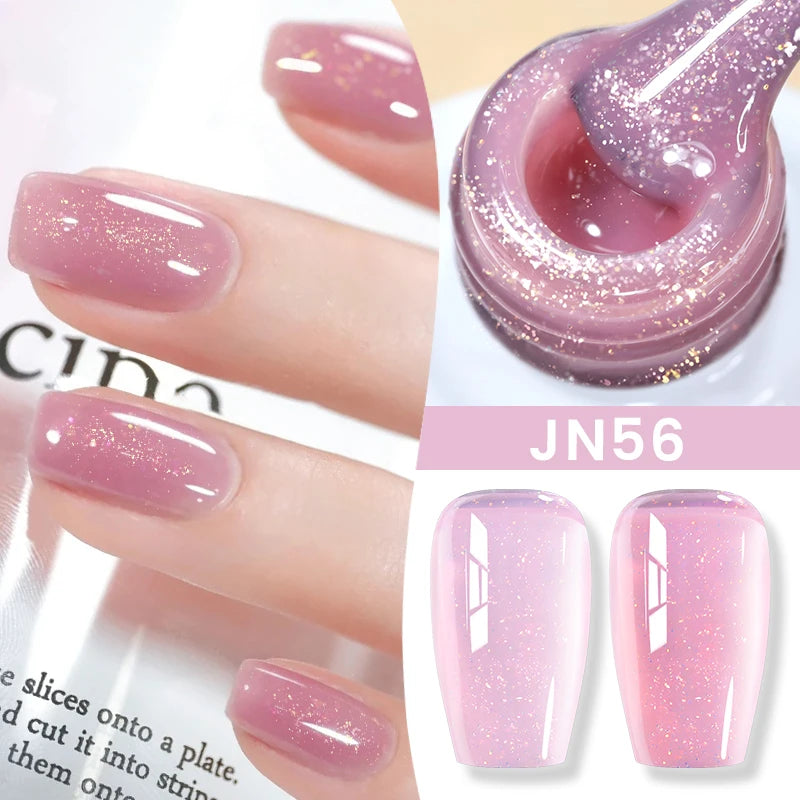 BORN PRETTYvernis à Ongles Gel, Semi Transparent, Soak Off UV LED, Vernis à Ongles Nude, N64.Gel Varjuvening,Art des ongles, 50 Couleurs, 10ml