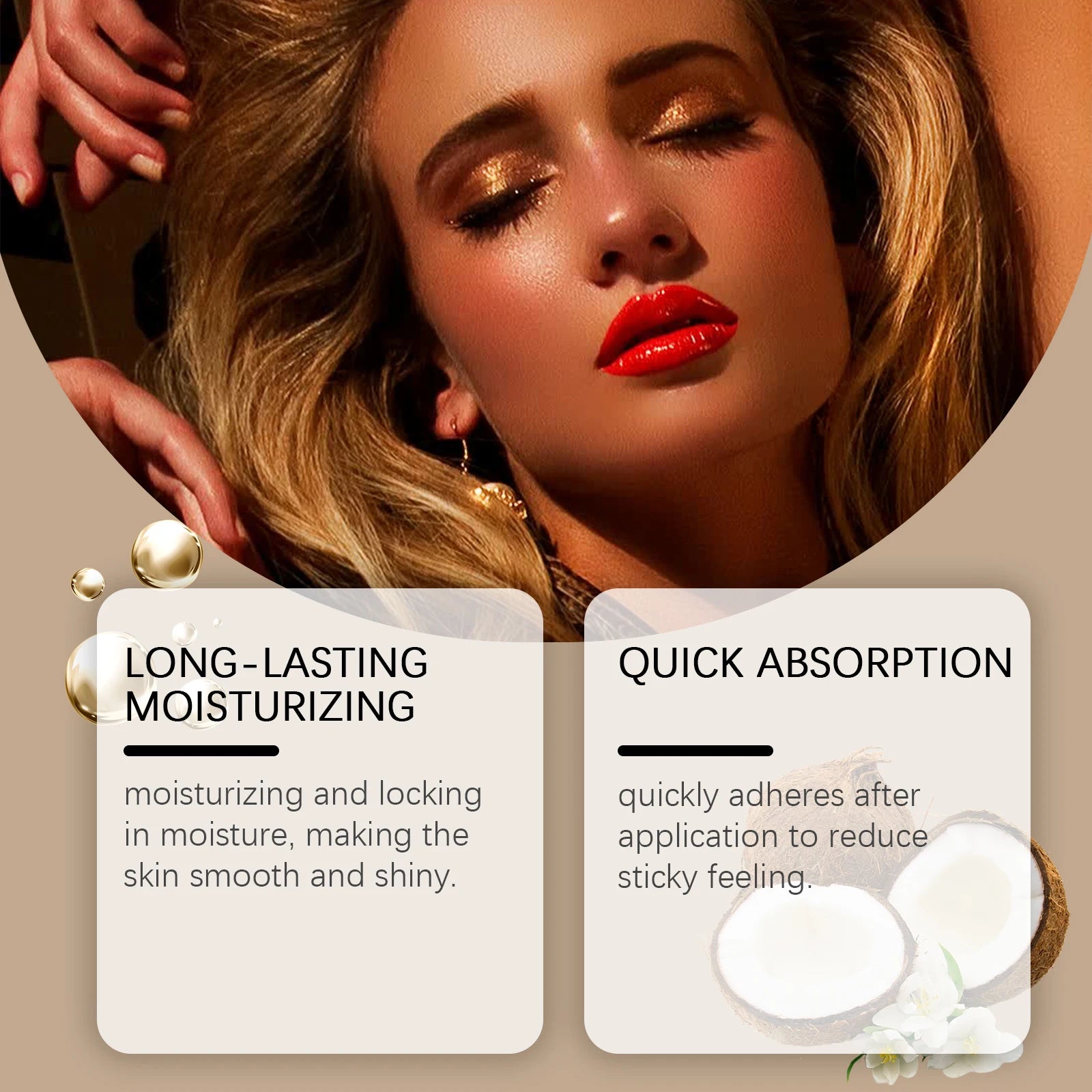 Lotion bronzante à la noix de coco, autobronzant, rehausseur de bronzage, booster d'assombrissement, hydratant, brun doré sexy, lotion autobronzante