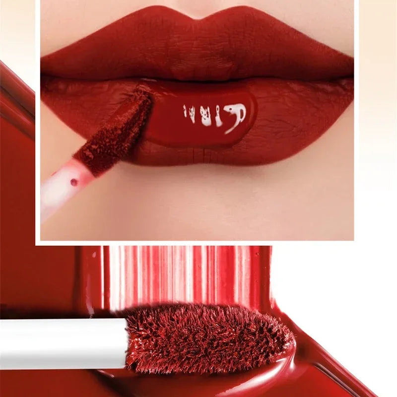 QIBEST 24 couleurs Rouge à lèvres liquide mat Imperméable Velours longue durée Brillant à lèvres rouge Teinte Maquillage Rouges à lèvres cosmétiques Brillants à lèvres