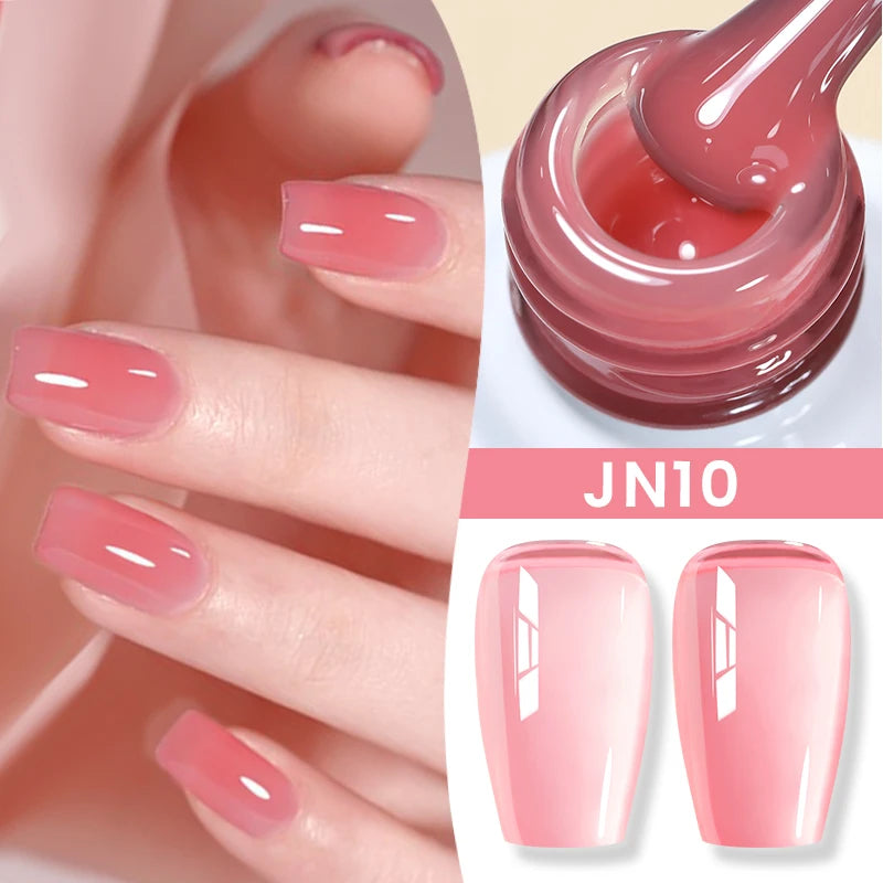 BORN PRETTYvernis à Ongles Gel, Semi Transparent, Soak Off UV LED, Vernis à Ongles Nude, N64.Gel Varjuvening,Art des ongles, 50 Couleurs, 10ml