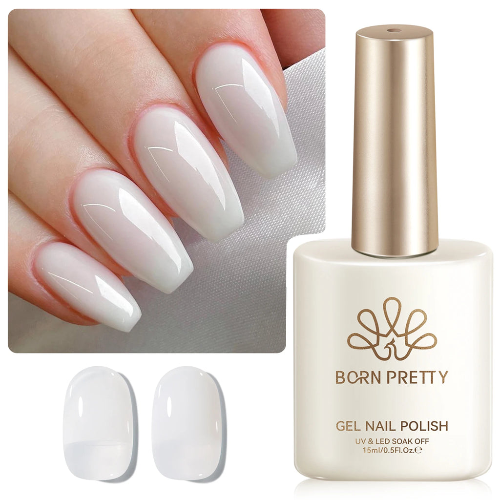 BORN PRETTY 15ml Gel Polish Pink Nude Glitter Soak Off LED UV Gel Semi Permanent Nail Art Manucure Gel Vernis