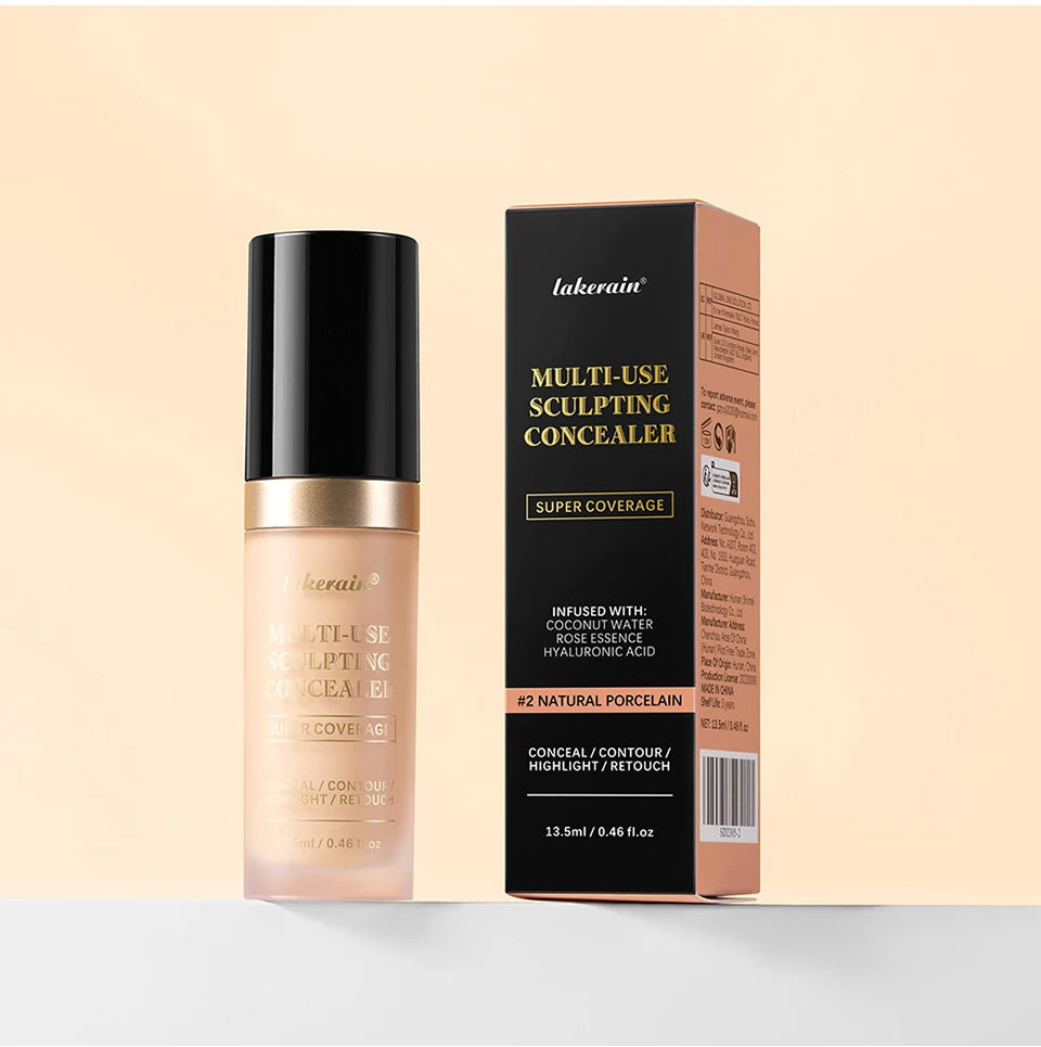 Lakerain – correcteur imperméable, 5 couleurs, fond de teint mat, haute couverture, contrôle de l'huile, pour cicatrices d'acné et cernes, cosmétiques