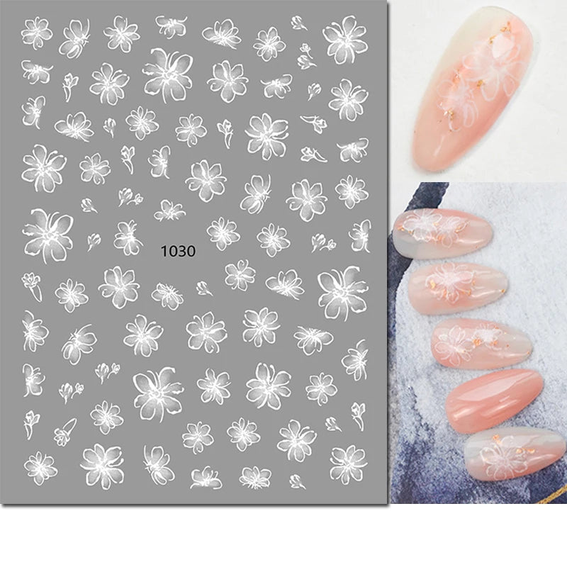 Autocollants 3D pour art des ongles , rose clair, violet, pétales de fleurs, décalcomanies pour décoration de manucure, salon de beauté, été