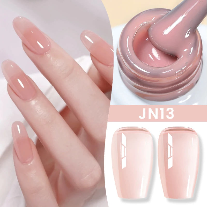 BORN PRETTYvernis à Ongles Gel, Semi Transparent, Soak Off UV LED, Vernis à Ongles Nude, N64.Gel Varjuvening,Art des ongles, 50 Couleurs, 10ml