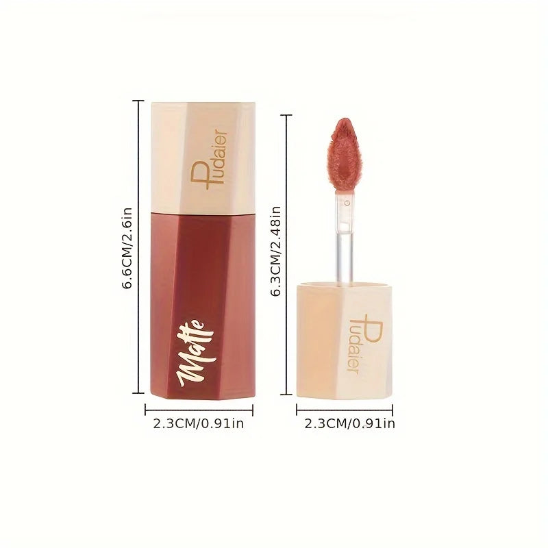 Rouge à lèvres  Pudaier liquide mat en velours, texture légère et fine comme une boue, cadeau de maquillage pour les lèvres imperméable longue durée pour les femmes