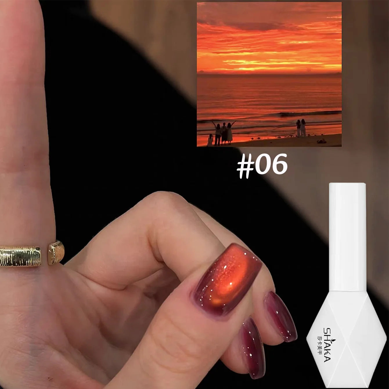 Vernis à ongles 60 variantes                          WS 10ML Sunlight Cat Eye Gel Blanchiment Vin Rouge Couleur Lumière Coucher de soleil Glow Cat Eye Glass Beads Nail Atr