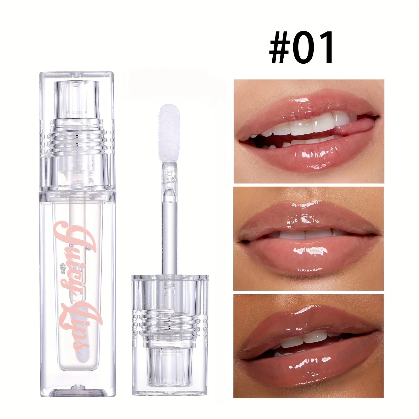 Huile à lèvres hydratante Crystal - Brillant repulpant et hydratant avec des nuances teintées pour tous les types de peau