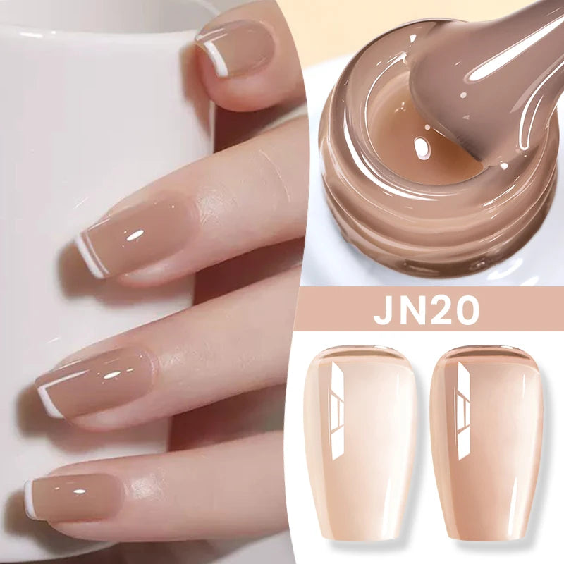 BORN PRETTYvernis à Ongles Gel, Semi Transparent, Soak Off UV LED, Vernis à Ongles Nude, N64.Gel Varjuvening,Art des ongles, 50 Couleurs, 10ml