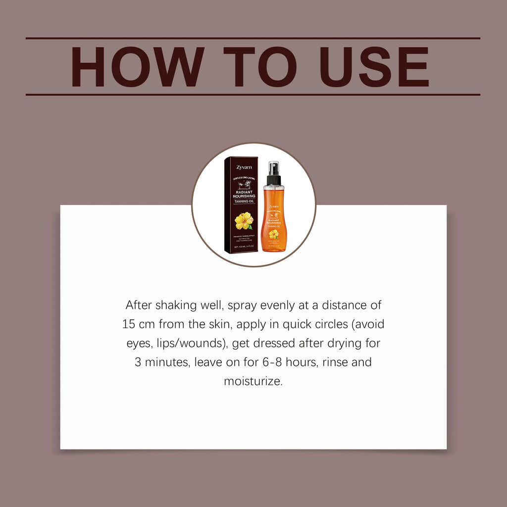 Huile de bronzage nourrissante, huile de bronzage durable pour un éclat hâlé, soin hydratant pour la peau, idéal pour les séances de bronzage en plein air et à la plage