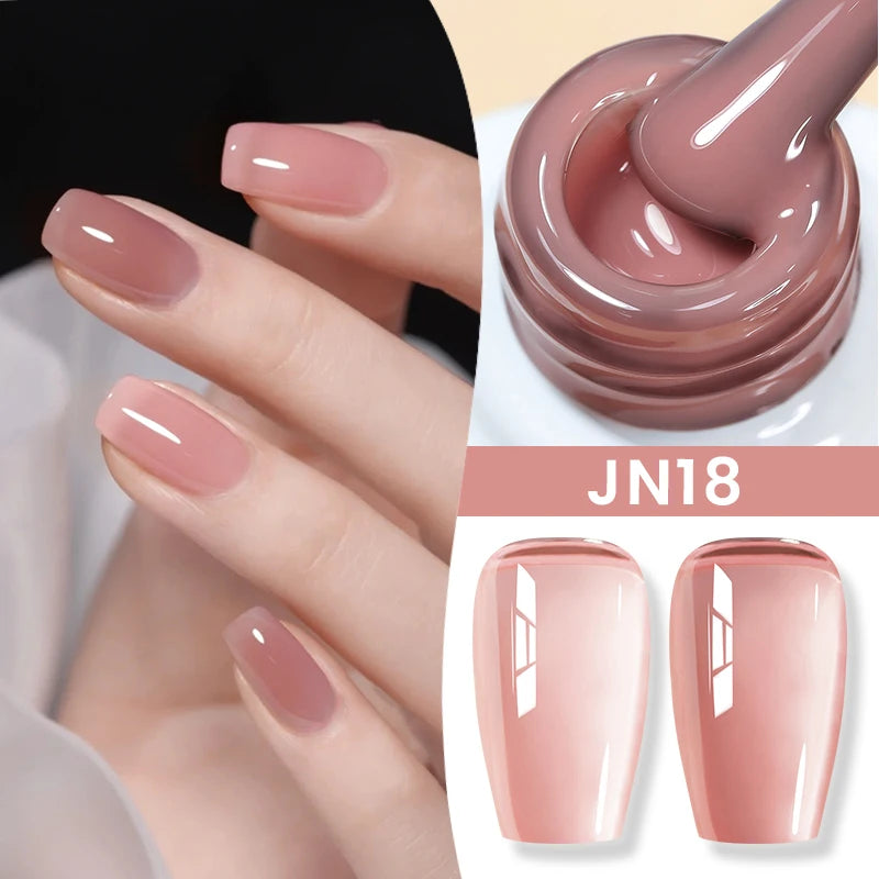 BORN PRETTYvernis à Ongles Gel, Semi Transparent, Soak Off UV LED, Vernis à Ongles Nude, N64.Gel Varjuvening,Art des ongles, 50 Couleurs, 10ml