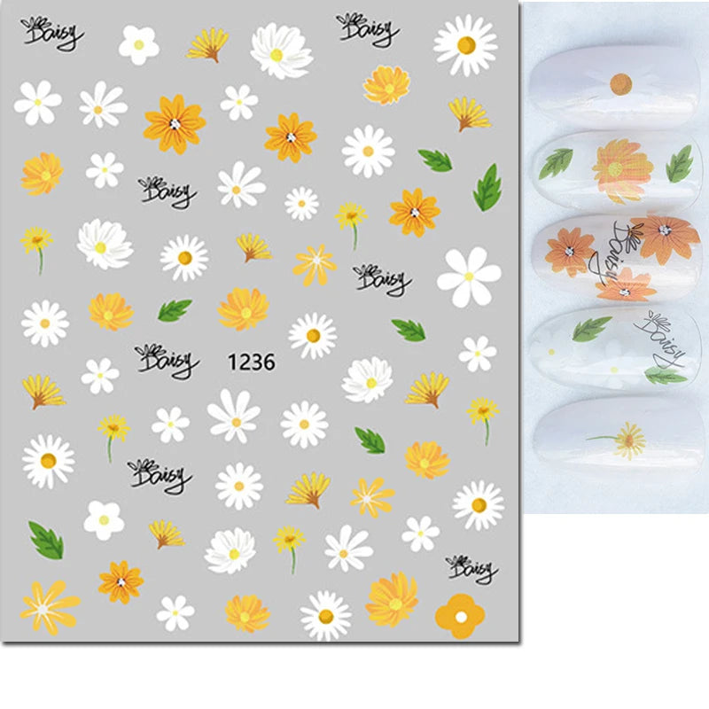Autocollants 3D pour art des ongles , rose clair, violet, pétales de fleurs, décalcomanies pour décoration de manucure, salon de beauté, été