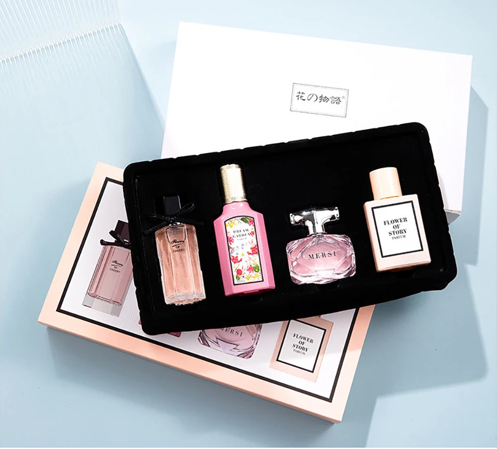 Coffret cadeau de parfum floral pour femme, parfum, balminess, 110ml, ensemble de 4 pièces