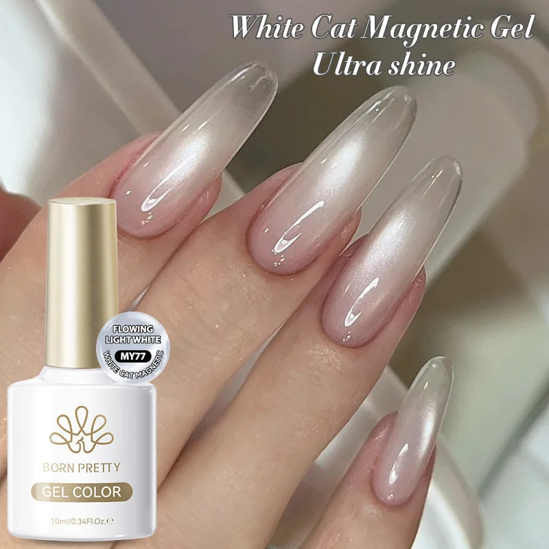 BORN PRETTY 10ml Gold Water Light Cat Magnetic Gel Polish Spaking Glitter Crystal Black Soak Off UV LED Vernis Manucure