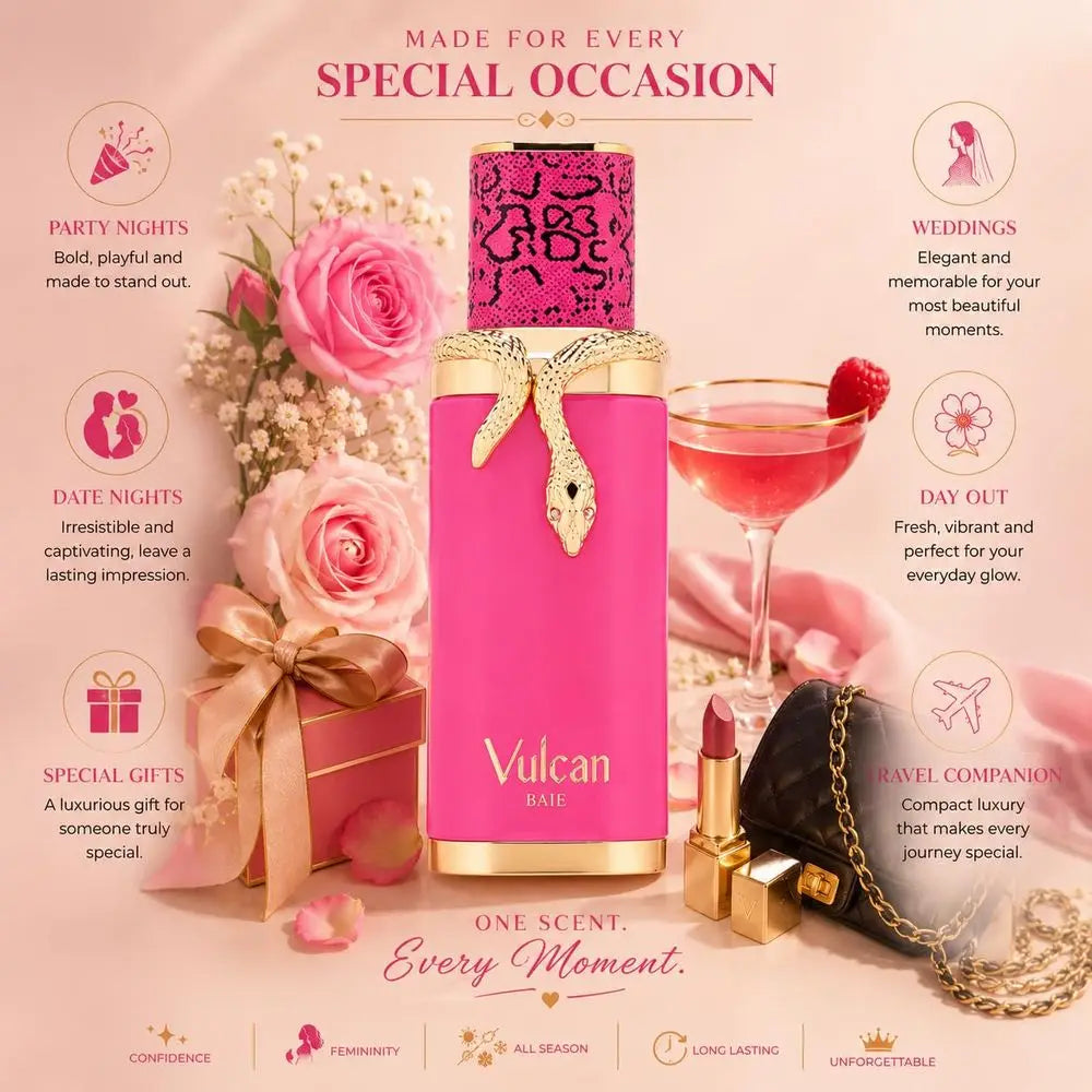 French Avenue Vulcan Baie EDP 100ml 3.4oz Eau de Parfum Spray Parfum Floral Fruité Longue Durée Luxe Arabe de Dubaï Pour Femme