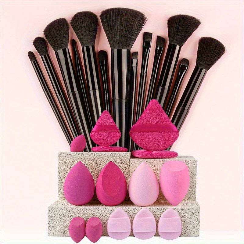 Pinceaux de maquillage 8-29 pièces Kit de maquillage professionnel femmes cosmétique pinceau à poudre douce fard à paupières fond de teint ensemble complet outil de beauté de voyage