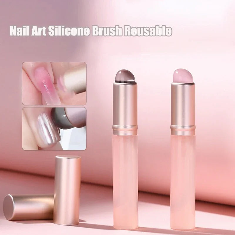 1Pcs Nail Art Silicone Applicateur Stick Brush Rouge à lèvres Poudre Poussière Stylo d’application pour effet dégradé Smudge Maquillage Outil de manucure