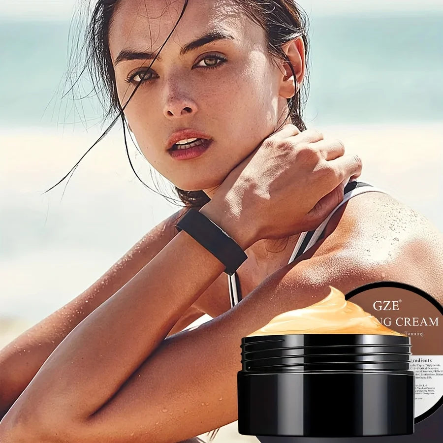GZE été peau auto-bronzage crème sans soleil auto-bronzant pour visage corps pour lueur naturelle corps bronzant facile à utiliser Lotion bronzante 80g
