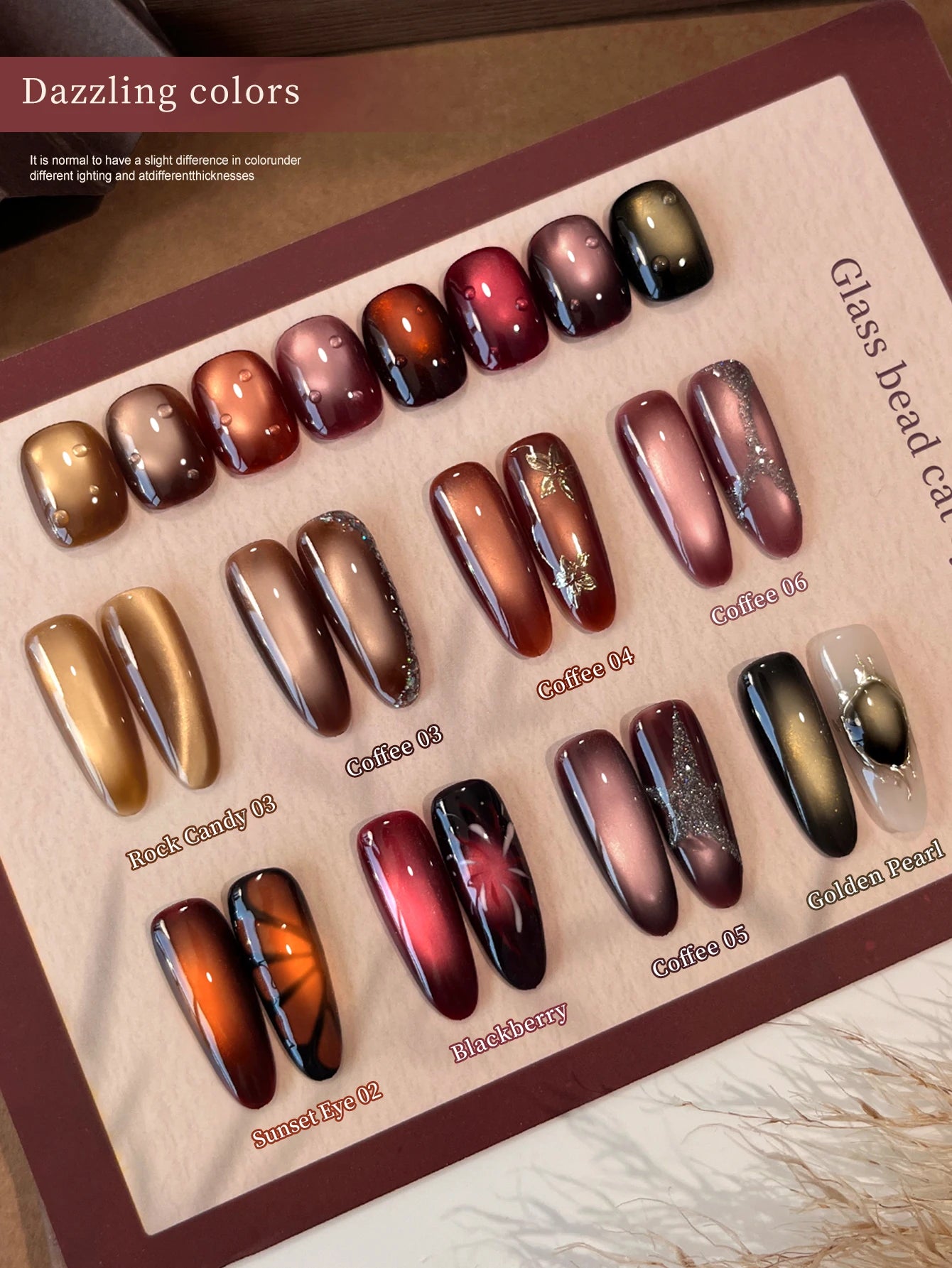 XEIJAYI 15ML Ensemble de vernis à ongles en gel pour œil de chat à 8 couleurs Ankara Red Series, vernis à ongles à immersion LED UV, conception de vernis à ongles DIY de vacances