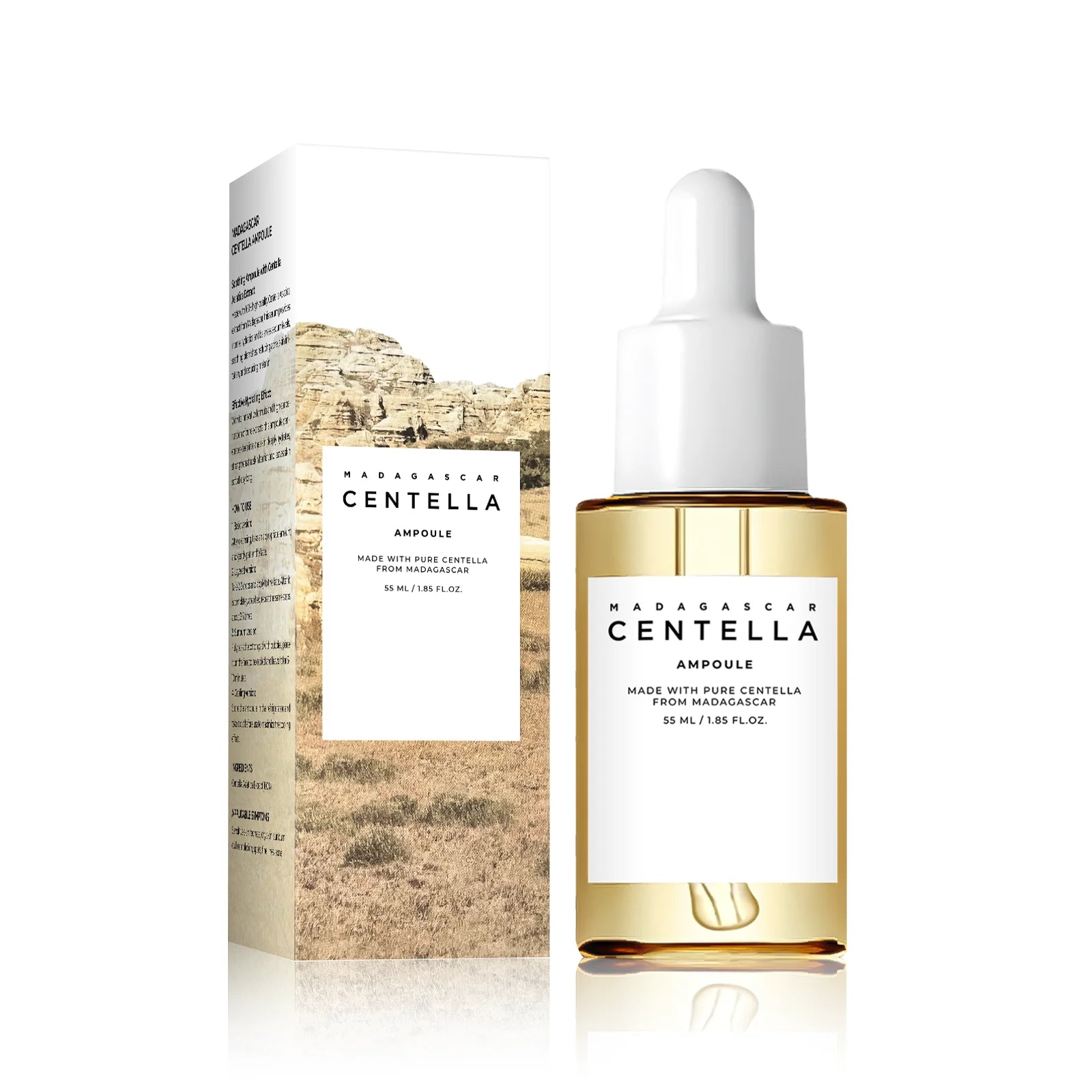 Madagascar Centella Asiatica Serum 55ml - Formule apaisante pour la peau sensible avec lutte contre l’acné, bienfaits hydratants en profondeur pour le visage