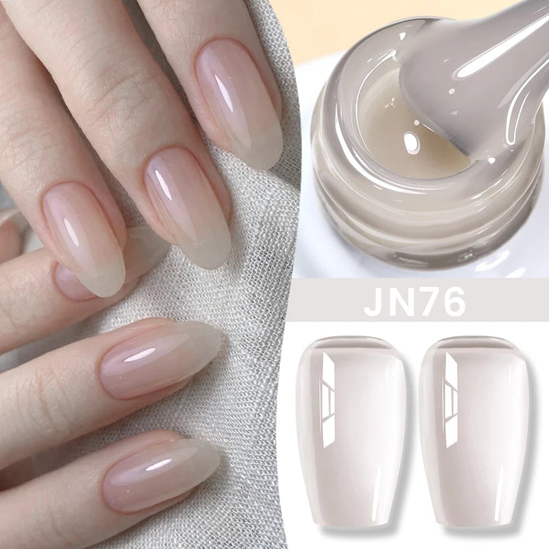 BORN PRETTYvernis à Ongles Gel, Semi Transparent, Soak Off UV LED, Vernis à Ongles Nude, N64.Gel Varjuvening,Art des ongles, 50 Couleurs, 10ml
