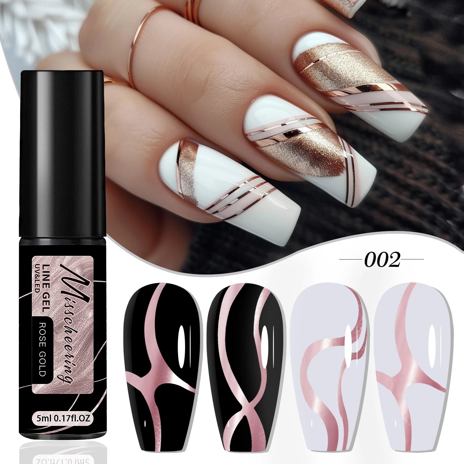 Gold Silver Glitter Liner Gel Nail Polish Super Bright Sparkling Glow In Dark French Line Semi Permanent Nail Painting UV Gel