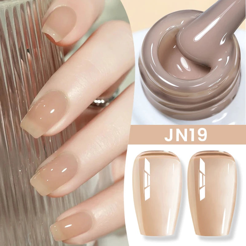 BORN PRETTYvernis à Ongles Gel, Semi Transparent, Soak Off UV LED, Vernis à Ongles Nude, N64.Gel Varjuvening,Art des ongles, 50 Couleurs, 10ml