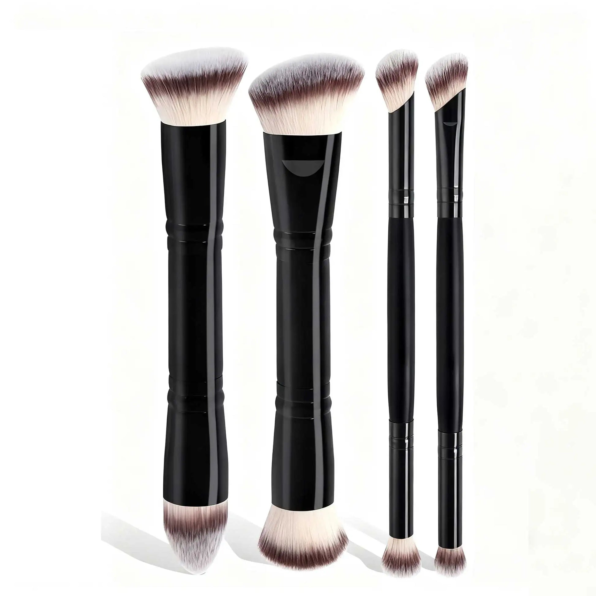 Ensemble de pinceaux de maquillage de base, 4 pièces, avec boîte, fond de teints à double extrémité, poudre, Blush, détails pour pinceaux de fard à paupières, voyage pour débutants
