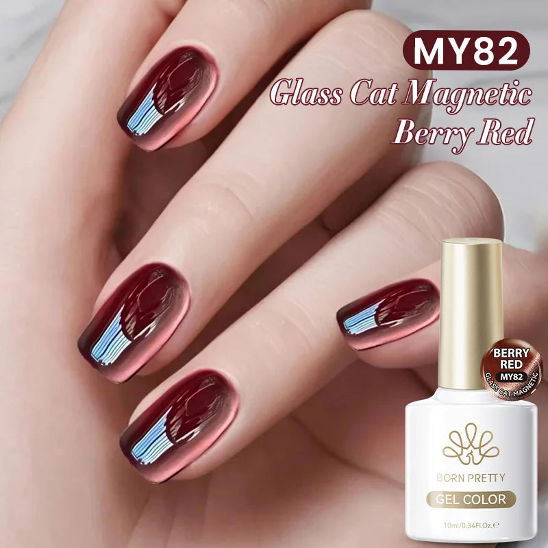 BORN PRETTY 10ml Gold Water Light Cat Magnetic Gel Polish Spaking Glitter Crystal Black Soak Off UV LED Vernis Manucure