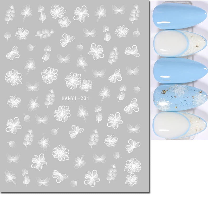 Autocollants 3D pour art des ongles , rose clair, violet, pétales de fleurs, décalcomanies pour décoration de manucure, salon de beauté, été