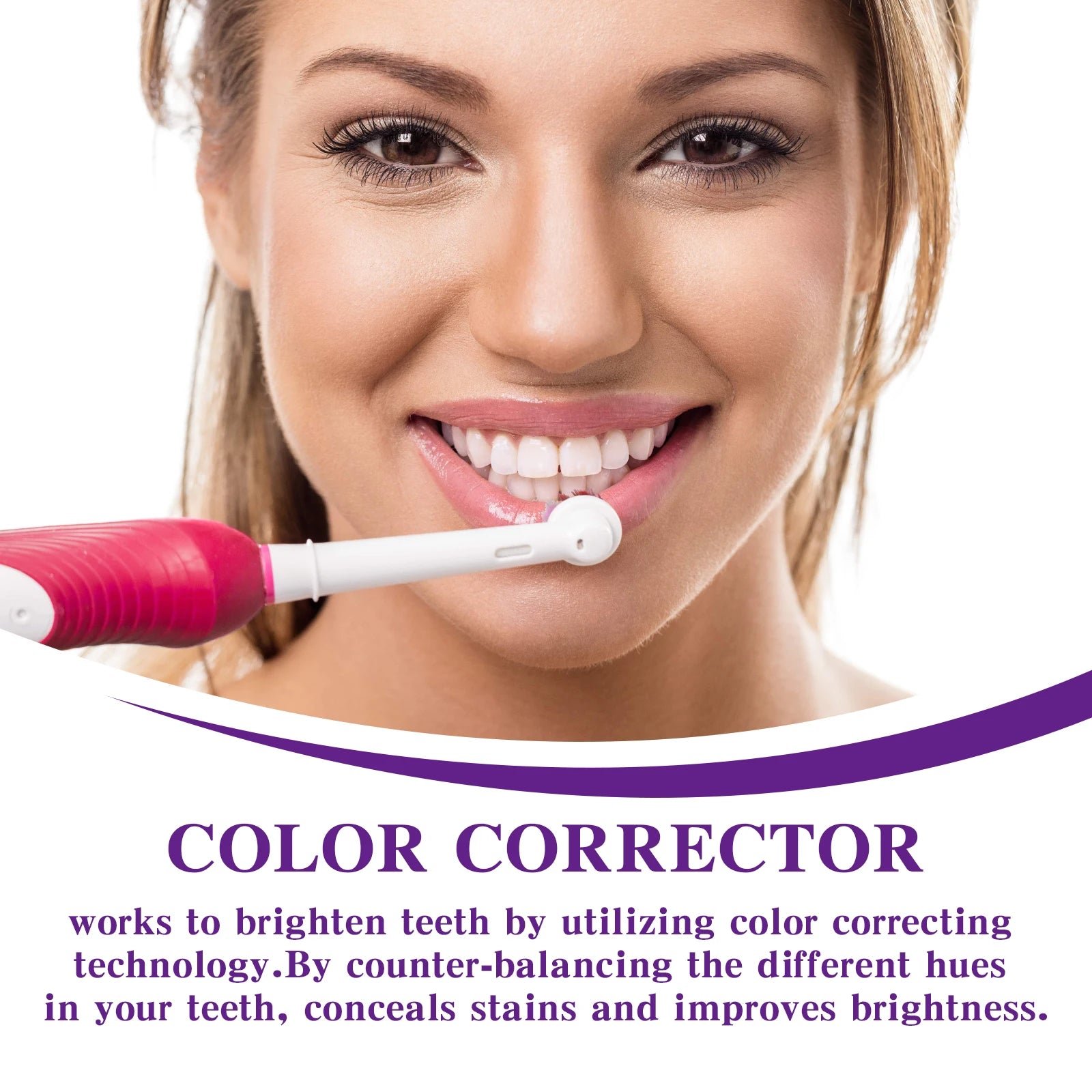 V34 Dents violettes Blanchiment dentifrice Éliminer les taches de plaque Nettoyage Hygiène buccale Souffle frais Beauté