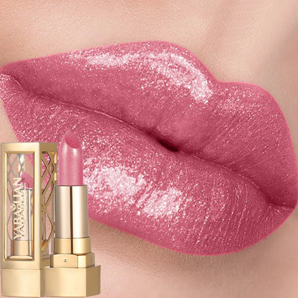 Luxueux rouge à lèvres creux mat nacré paillettes velours rouge à lèvres brillant nu rouge imperméable à l’eau solide brillant à lèvres maquillage