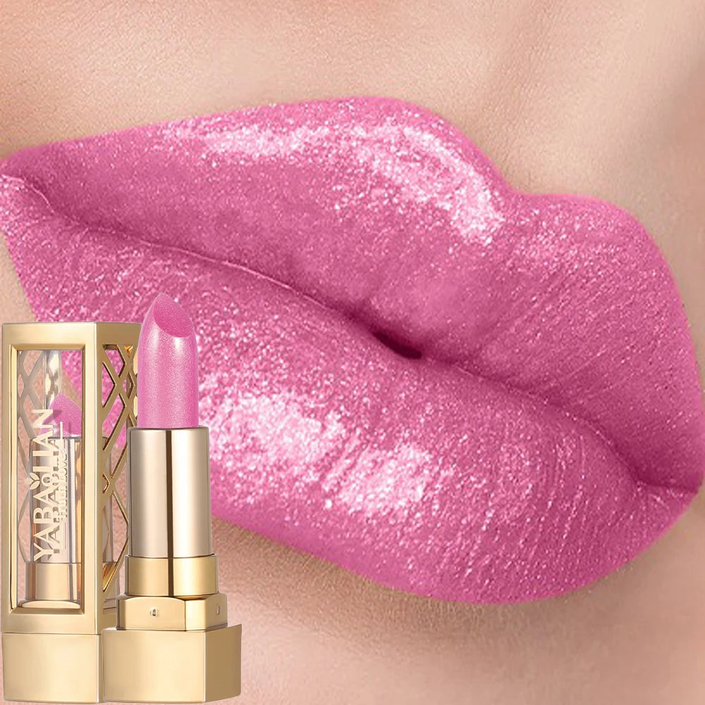 Luxueux rouge à lèvres creux mat nacré paillettes velours rouge à lèvres brillant nu rouge imperméable à l’eau solide brillant à lèvres maquillage