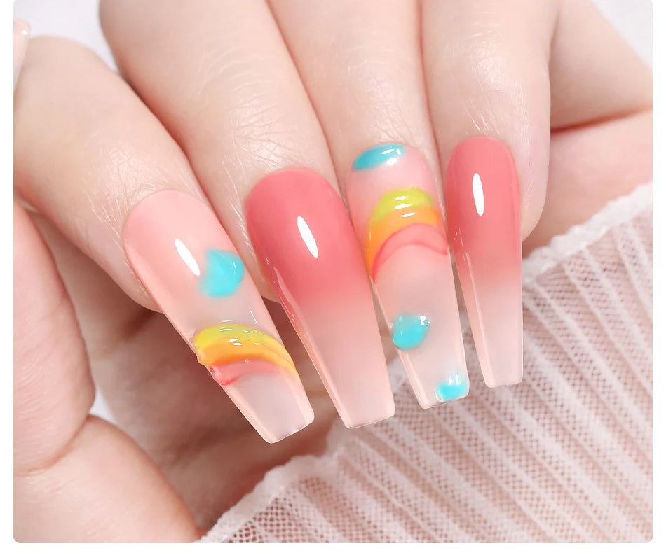 BORN PRETTYvernis à Ongles Gel, Semi Transparent, Soak Off UV LED, Vernis à Ongles Nude, N64.Gel Varjuvening,Art des ongles, 50 Couleurs, 10ml